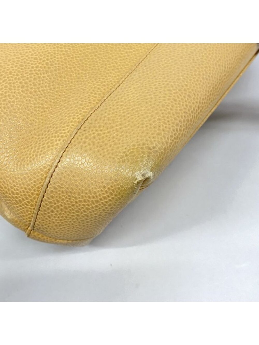 Chanel Chain Caviar Leather Beige Gold Tote - Picture 6 of 10